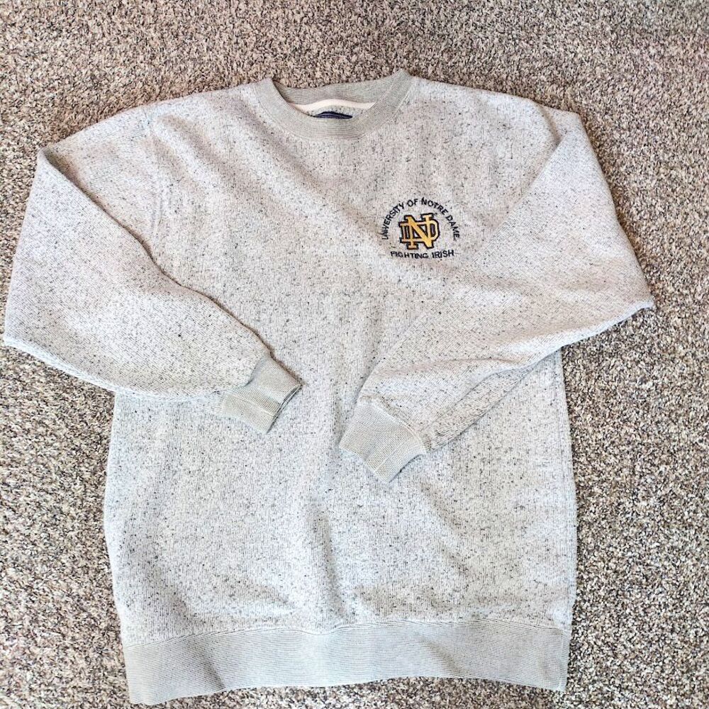 Vintage Chaps Notre Dame Sweatshirt Men Small embroidered Sweater NCAA